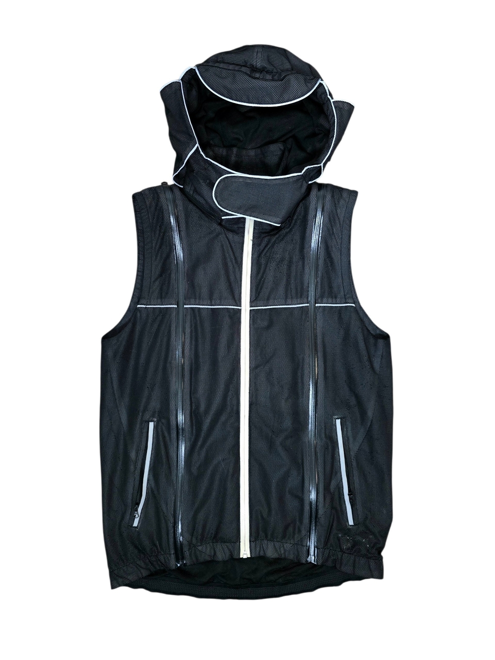 RARE Puma x Mihara Yasuhiro Men's Black Hooded Vest w 3M Reflective Trim Sz Med